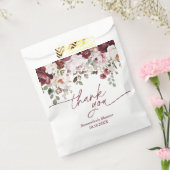 Sachets En Papier Fleurs Rose Pâle Bourgogne Douche Merci (Scellé)