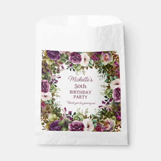 Sachets En Papier Fleurs rose violet (Devant)