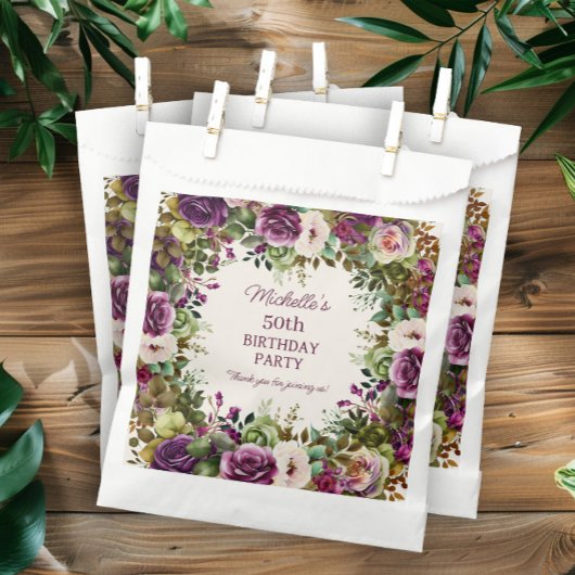 Sachets En Papier Fleurs rose violet