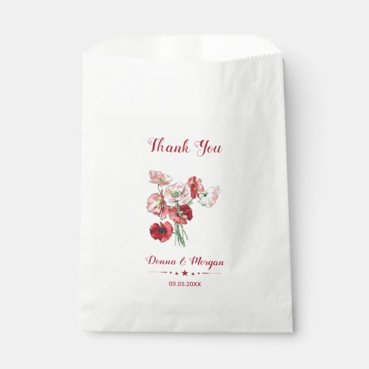 Sachets En Papier Fleurs Roses Et Rouges (Devant)