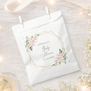 Sachets En Papier Fleurs roses, Fleurs blanches, Verdure, Baby Showe