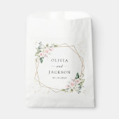 Sachets En Papier Fleurs roses, Fleurs blanches, Verdure, Mariage (Devant)