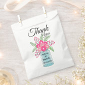 Sachets En Papier Fleurs roses Mason Jar Merci (Coupé)