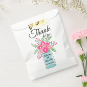 Sachets En Papier Fleurs roses Mason Jar Merci (Scellé)