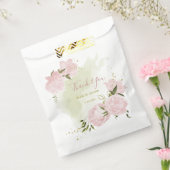 Sachets En Papier fleurs roses romantiques avec mariage feuille vert (Scellé)