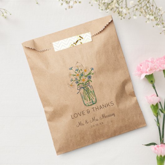 Sachets En Papier Fleurs rustiques Mason Jar Favoriser (Scellé)