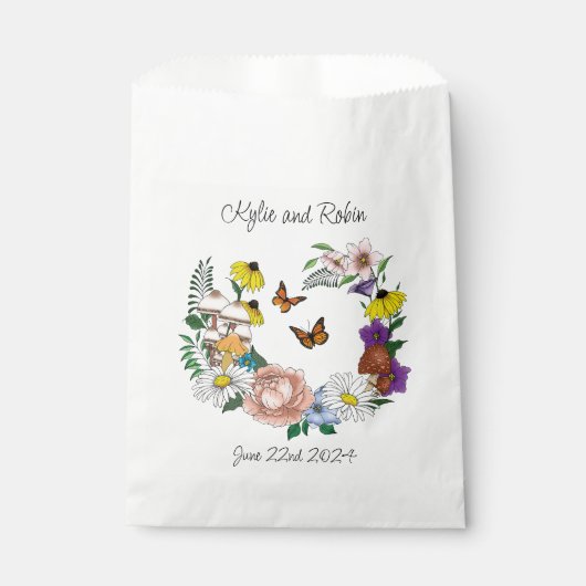 Sachets En Papier Fleurs sauvages Floral Blue Champhrooms Mariage (Devant)