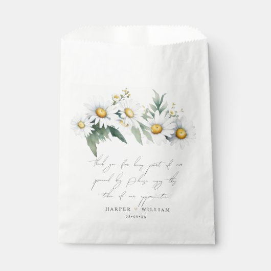 Sachets En Papier Fleurs sauvages marguerites traiter sac mariage me (Devant)