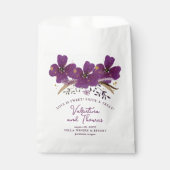 Sachets En Papier Fleurs violettes magnifiques avec Mariage d'accent (Devant)