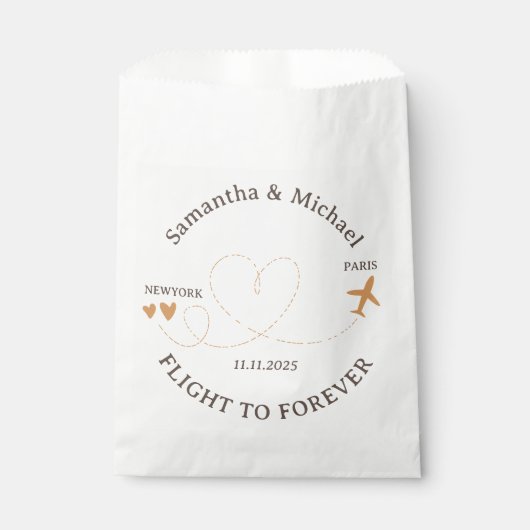 Sachets En Papier Flight Plane Travel prepare gift Wedding (Devant)