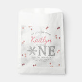 Sachets En Papier Flocon de neige Hiver 1er anniversaire (Devant)