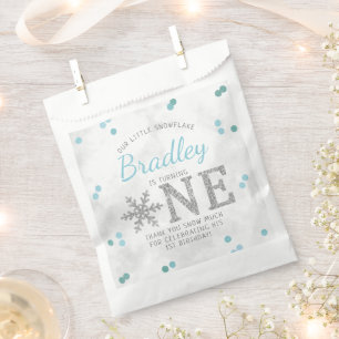 Sachets En Papier Flocon de neige Hiver 1er anniversaire