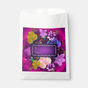 Sachets En Papier Floral Abstrait rose vif