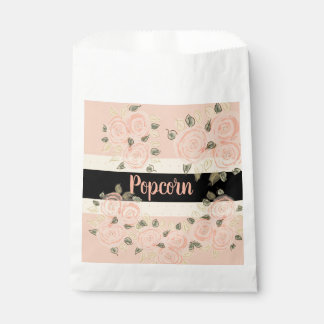 Sachets En Papier Floral Accentué De Rose Et De Crème