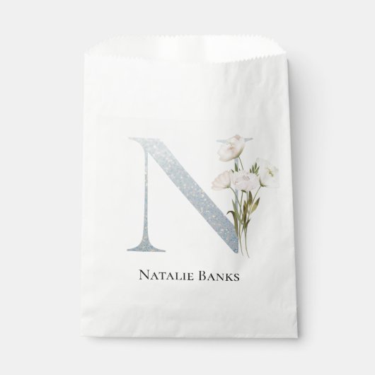 Sachets En Papier Floral blanc le plus doux (Devant)