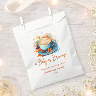 Sachets En Papier Floral bleu Un bébé brasse du Baby shower de café