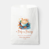 Sachets En Papier Floral bleu Un bébé brasse du Baby shower de café (Devant)