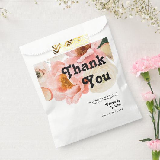 Sachets En Papier Floral coloré gras | MERCI (Scellé)