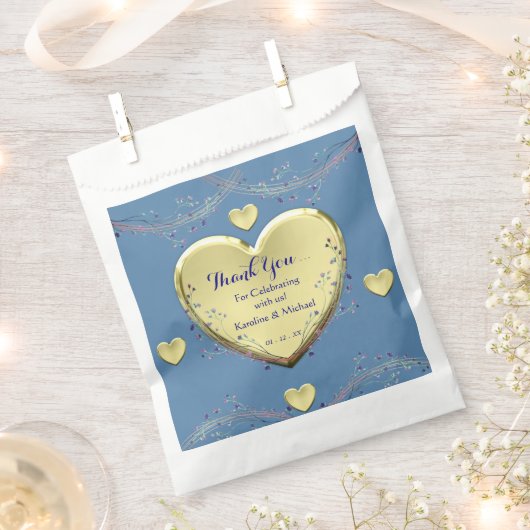 Sachets En Papier Floral Elegant Blue Wedding Party (Coupé)