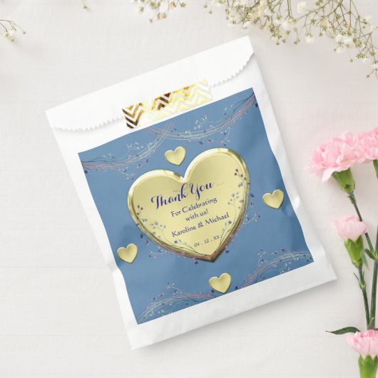 Sachets En Papier Floral Elegant Blue Wedding Party (Scellé)