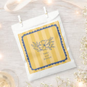 Sachets En Papier Floral Jaune Bleu Botanique Mariage (Coupé)