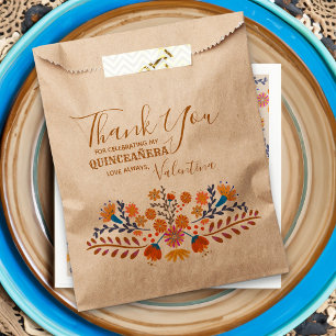 Sachets En Papier Floral mexicain Ouest Terre Tone Boho Quinceanera