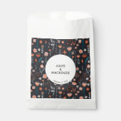Sachets En Papier Floral moderne foncé simple Mariage (Devant)