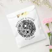 Sachets En Papier Floral noir et blanc Yin Yang Mariage (Scellé)