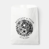 Sachets En Papier Floral noir et blanc Yin Yang Mariage (Devant)