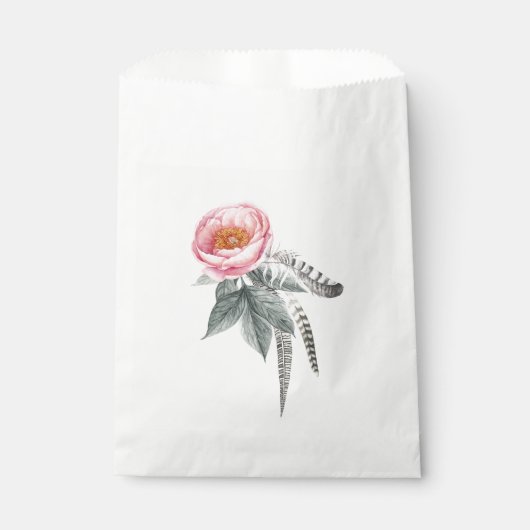 Sachets En Papier Floral Pastel Pink and Grey Boho (Devant)