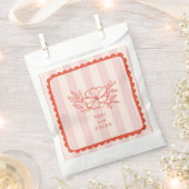 Sachets En Papier Floral rose Mariage en bande végétale (Coupé)