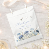 Sachets En Papier Florales bleues et papillons Merci Fête des mariée (Coupé)