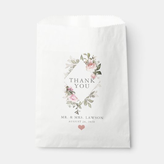 Sachets En Papier Flore printanière | Sac Favor Merci (Devant)