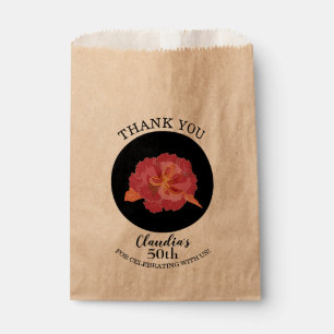 Sachets En Papier Flore rose tropicale sur Merci noir