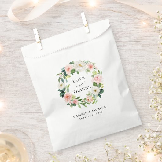 Sachets En Papier Flores bleues | Merci Mariage personnalisé (Coupé)