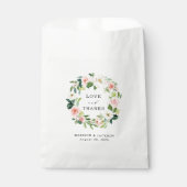 Sachets En Papier Flores bleues | Merci Mariage personnalisé (Devant)