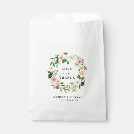 Sachets En Papier Flores bleues | Merci Mariage personnalisé (Devant)