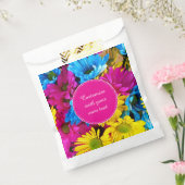 Sachets En Papier Flowers in Bright Colors Custom Text (Scellé)