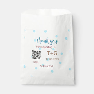 Sachets En Papier Fonds Lune de miel Ajouter Q R code nom de couple