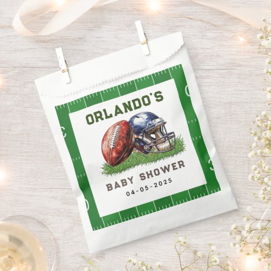 Sachets En Papier Football Baby Shower | A Little All Star Is On His (Coupé)