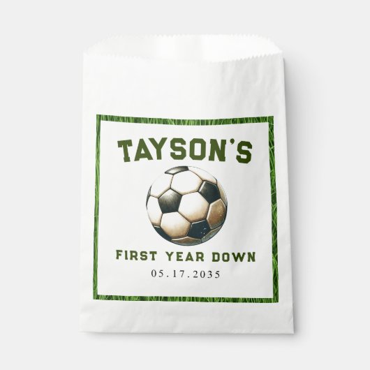 Sachets En Papier Football première année bas 1er anniversaire papie (Devant)