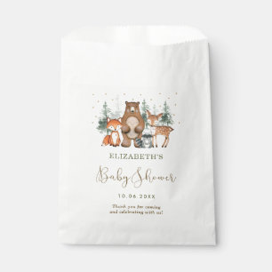Sachets En Papier Forêt de bois Animaux Vin Baby shower de verdure