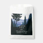Sachets En Papier Forêt de bois bleu, Mariage rustique (Devant)