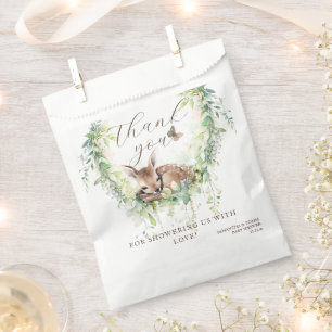 Sachets En Papier Forêt de cerfs de bois verdure bébé garçon douche