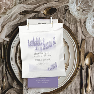 Sachets En Papier Forêt d'hiver Aquarelle Lavande Merci
