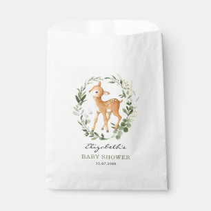 Sachets En Papier Forêt forestière moderne Deer Greenery Gold Baby