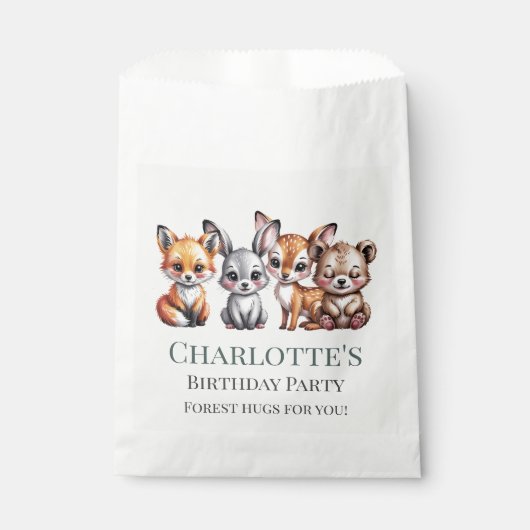 Sachets En Papier Forêt neutre Animal mignon Woodland Parti de l'enf (Devant)