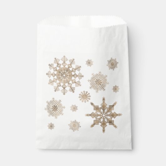Sachets En Papier Formes de flocon jaune doré (Devant)