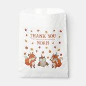Sachets En Papier Foxes and Owl Woodland Fall Kids Birthday Party (Devant)