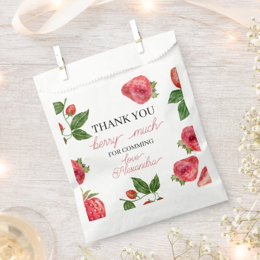 Sachets En Papier Fraise 1er anniversaire Berry Sweet (Coupé)